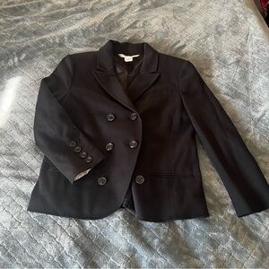 Diane Von Furstenberg Double-Breasted Black Blazer